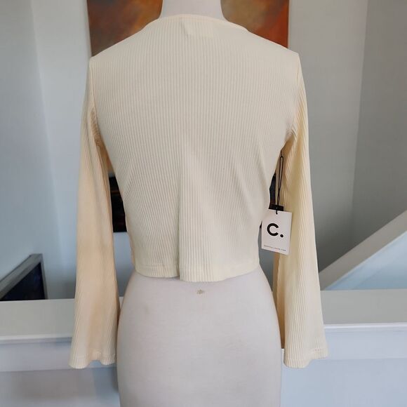 Callahan Cream Knit Sweater with middle buckle Size S NWT - Picture 3 of 7